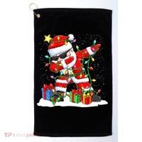 Funny Dabbing Santa Christmas Tree Lights Xmas Boys Golf Towel thumb 0