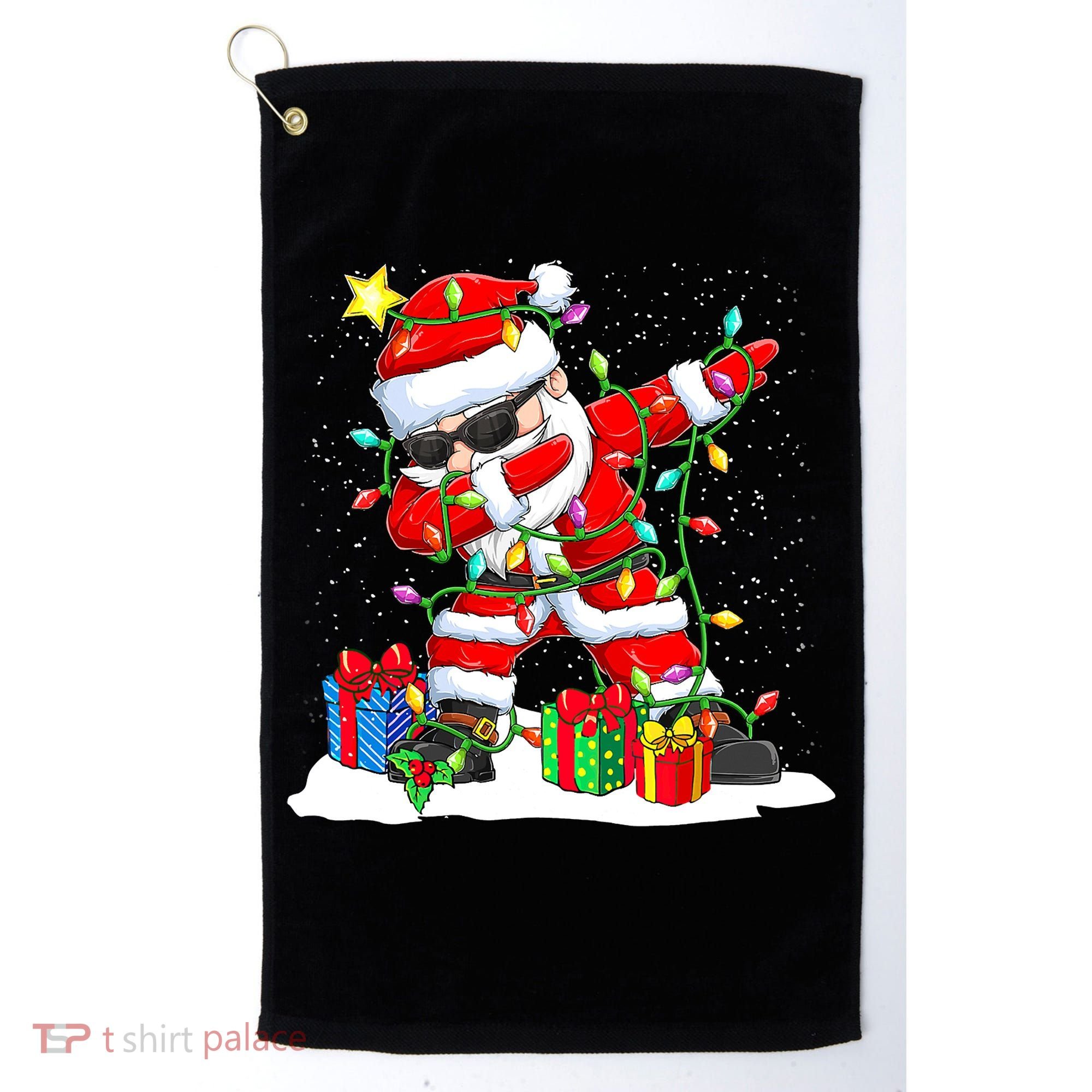 Funny Dabbing Santa Christmas Tree Lights Xmas Boys Golf Towel