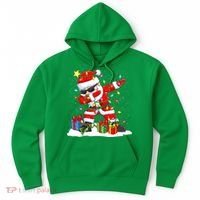Funny Dabbing Santa Christmas Tree Lights Xmas Boys Hoodie thumb 0
