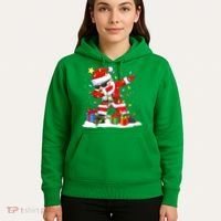 Funny Dabbing Santa Christmas Tree Lights Xmas Boys Hoodie thumb 5
