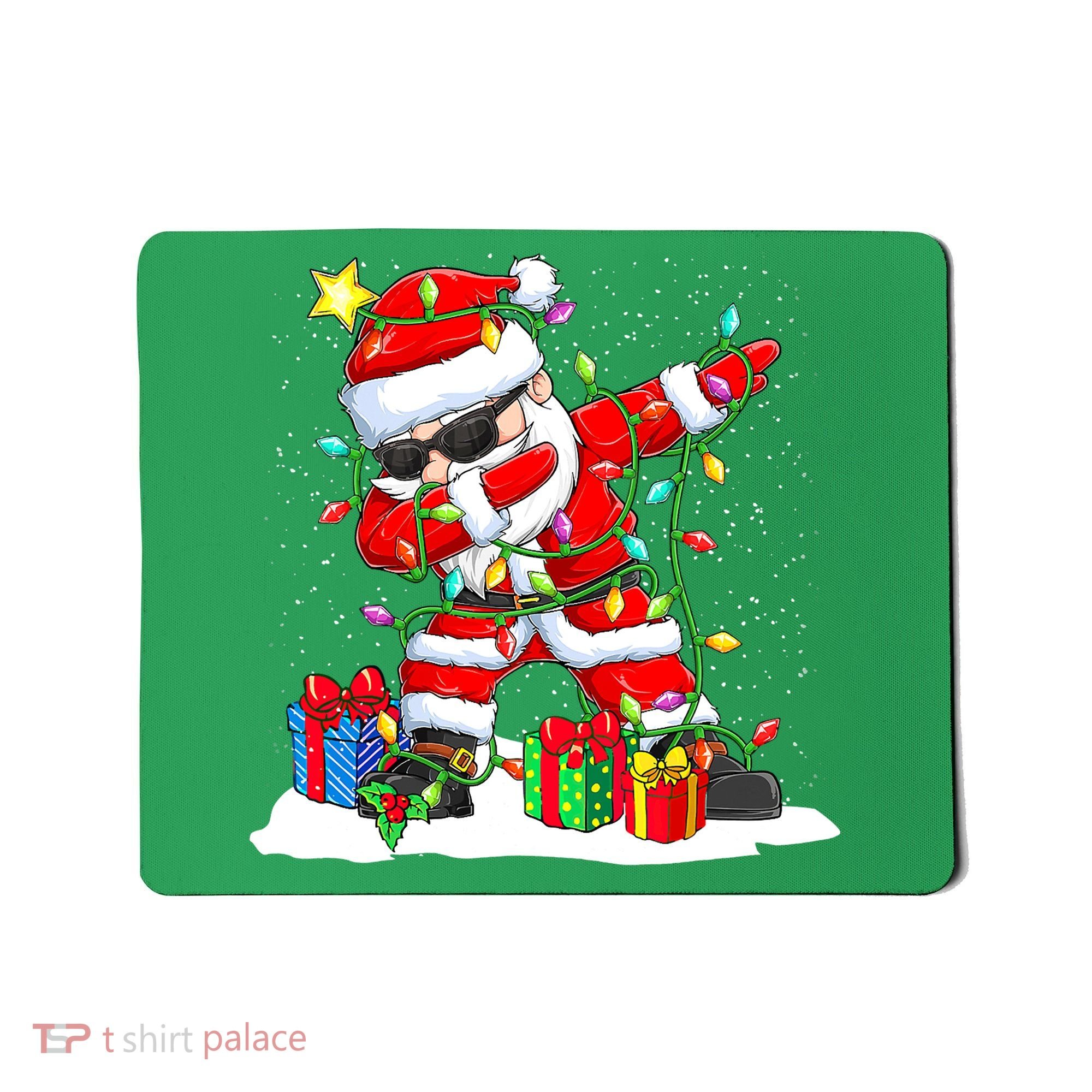 Funny Dabbing Santa Christmas Tree Lights Xmas Boys Mousepad
