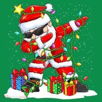 Funny Dabbing Santa Christmas Tree Lights Xmas Boys Mousepad thumb 1