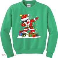 Funny Dabbing Santa Christmas Tree Lights Xmas Boys Kids Sweatshirt thumb 0