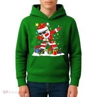 Funny Dabbing Santa Christmas Tree Lights Xmas Boys Kids Hoodie thumb 4