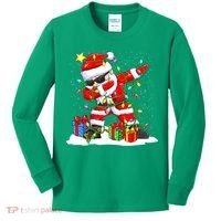 Funny Dabbing Santa Christmas Tree Lights Xmas Boys Kids Long Sleeve Shirt thumb 0