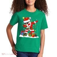 Funny Dabbing Santa Christmas Tree Lights Xmas Boys Kids T-Shirt thumb 2