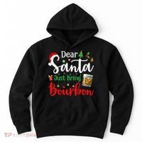 Funny Dear Santa Just Bring Bourbon Christmas Pajamas Hoodie thumb 0