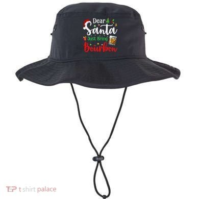 Funny Dear Santa Just Bring Bourbon Christmas Pajamas Bucket Hat