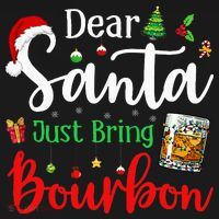 Funny Dear Santa Just Bring Bourbon Christmas Pajamas Women's Hoodie thumb 2