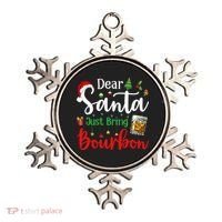 Funny Dear Santa Just Bring Bourbon Christmas Pajamas Ornament thumb 0