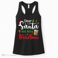 Funny Dear Santa Just Bring Bourbon Christmas Pajamas Women's Tank Top thumb 0