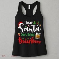 Funny Dear Santa Just Bring Bourbon Christmas Pajamas Women's Tank Top thumb 3