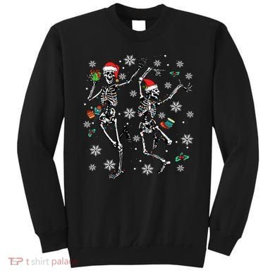 Festive Dancing Skeleton with Christmas Lights Sweatshirt