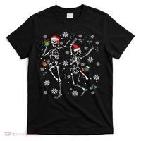 Festive Dancing Skeleton with Christmas Lights T-Shirt thumb 0