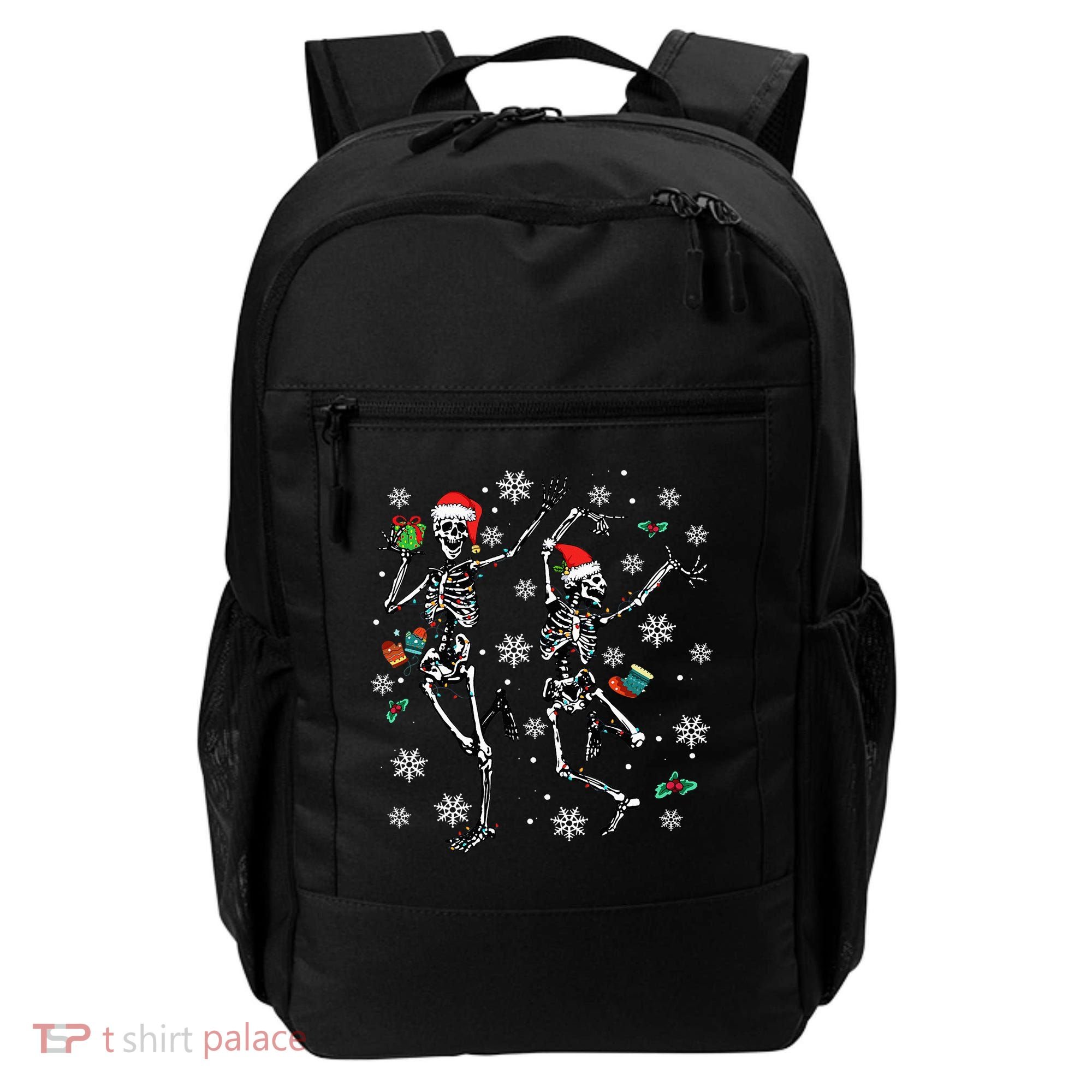 Festive Dancing Skeleton with Christmas Lights Backpack