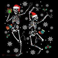 Festive Dancing Skeleton with Christmas Lights Mousepad thumb 1