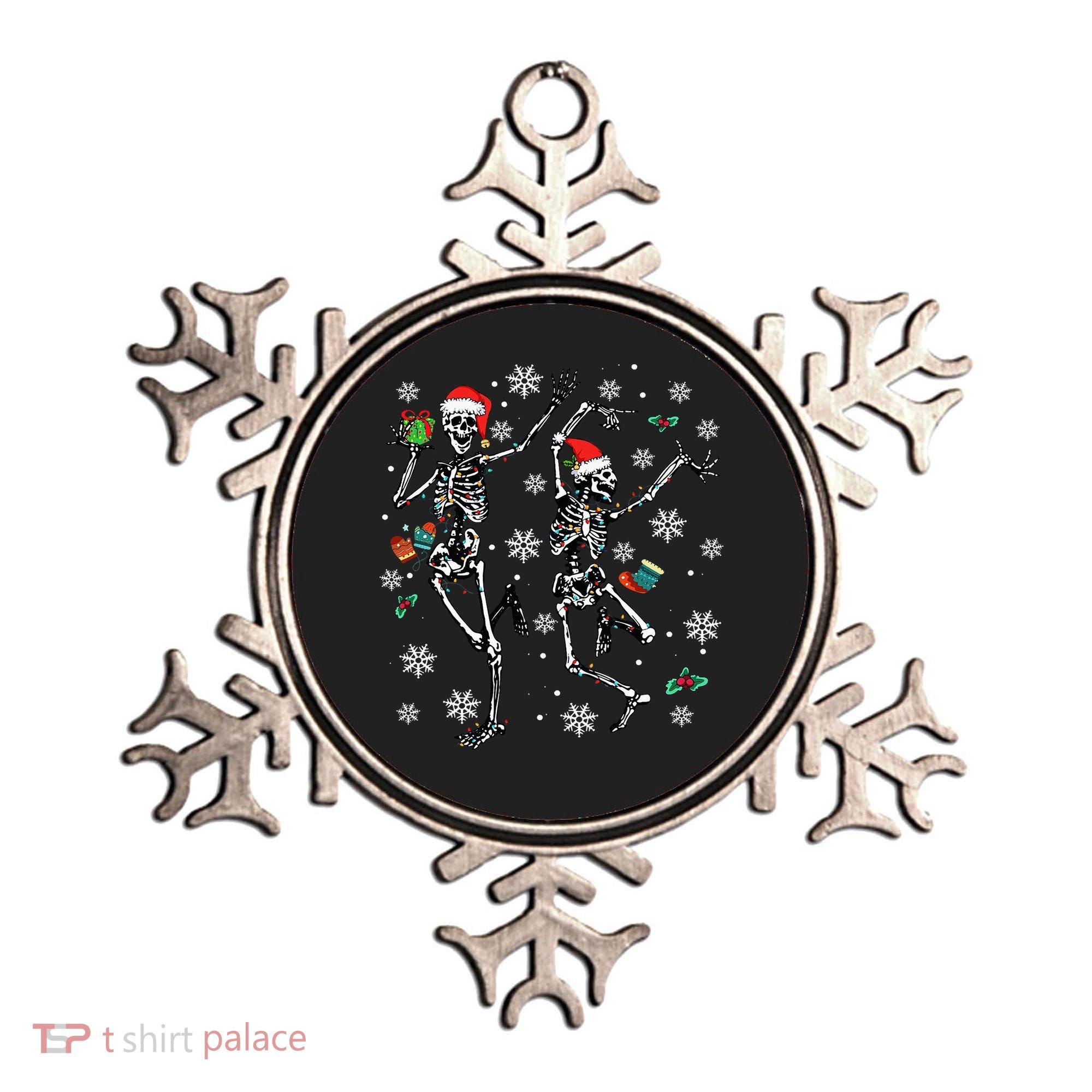 Festive Dancing Skeleton with Christmas Lights Ornament