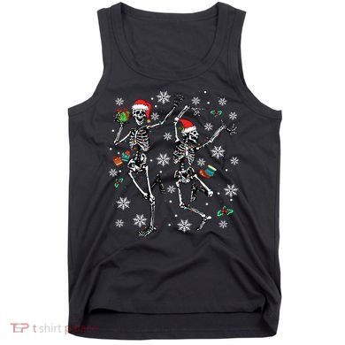Festive Dancing Skeleton with Christmas Lights Tank Top