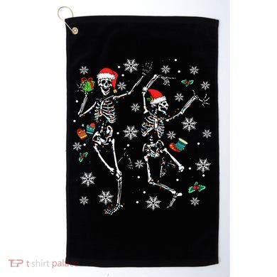 Festive Dancing Skeleton with Christmas Lights Golf Towel