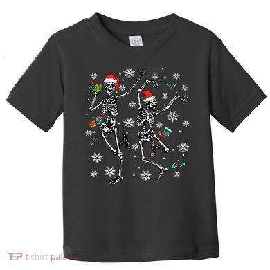 Festive Dancing Skeleton with Christmas Lights Toddler T-Shirt