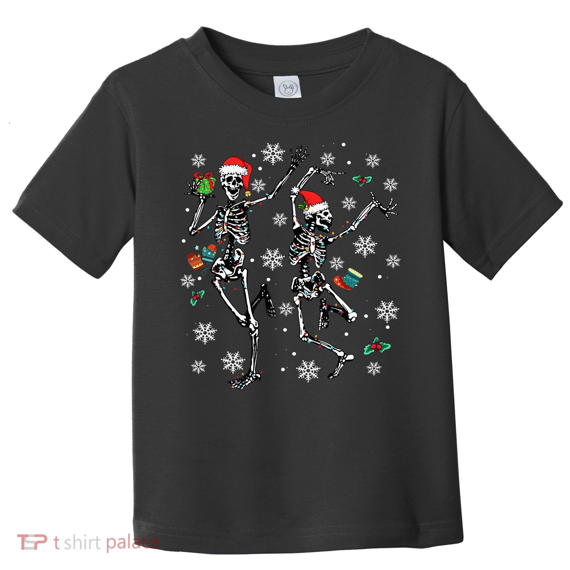 Festive Dancing Skeleton with Christmas Lights Toddler T-Shirt