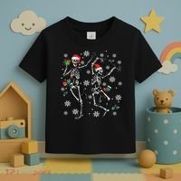 Festive Dancing Skeleton with Christmas Lights Toddler T-Shirt thumb 3