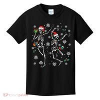 Festive Dancing Skeleton with Christmas Lights Kids T-Shirt thumb 0