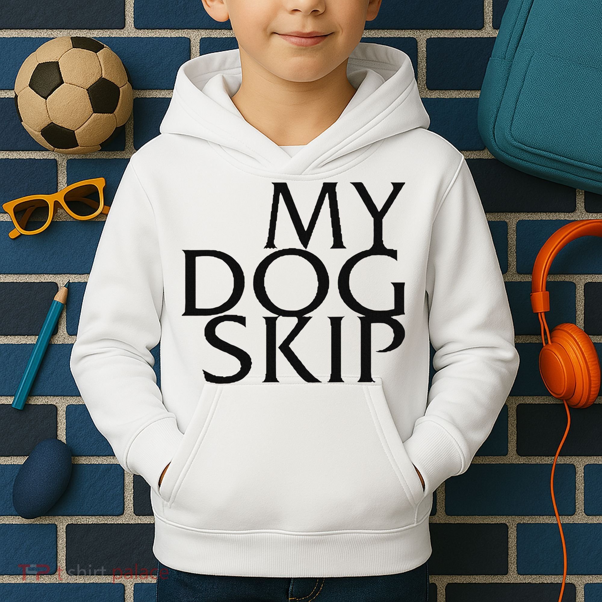 Funny Dog Saying My Dog Skip Kids Hoodie