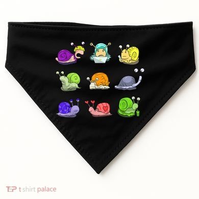 Funny Different Snails Gift Cool Shellfish USA-Made Doggie Bandana