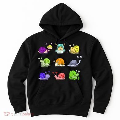 Funny Different Snails Gift Cool Shellfish Hoodie