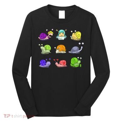 Funny Different Snails Gift Cool Shellfish Long Sleeve Shirt
