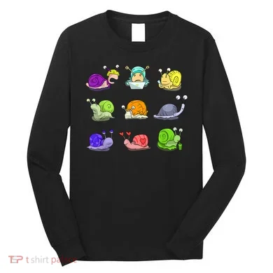 Funny Different Snails Gift Cool Shellfish Long Sleeve Shirt