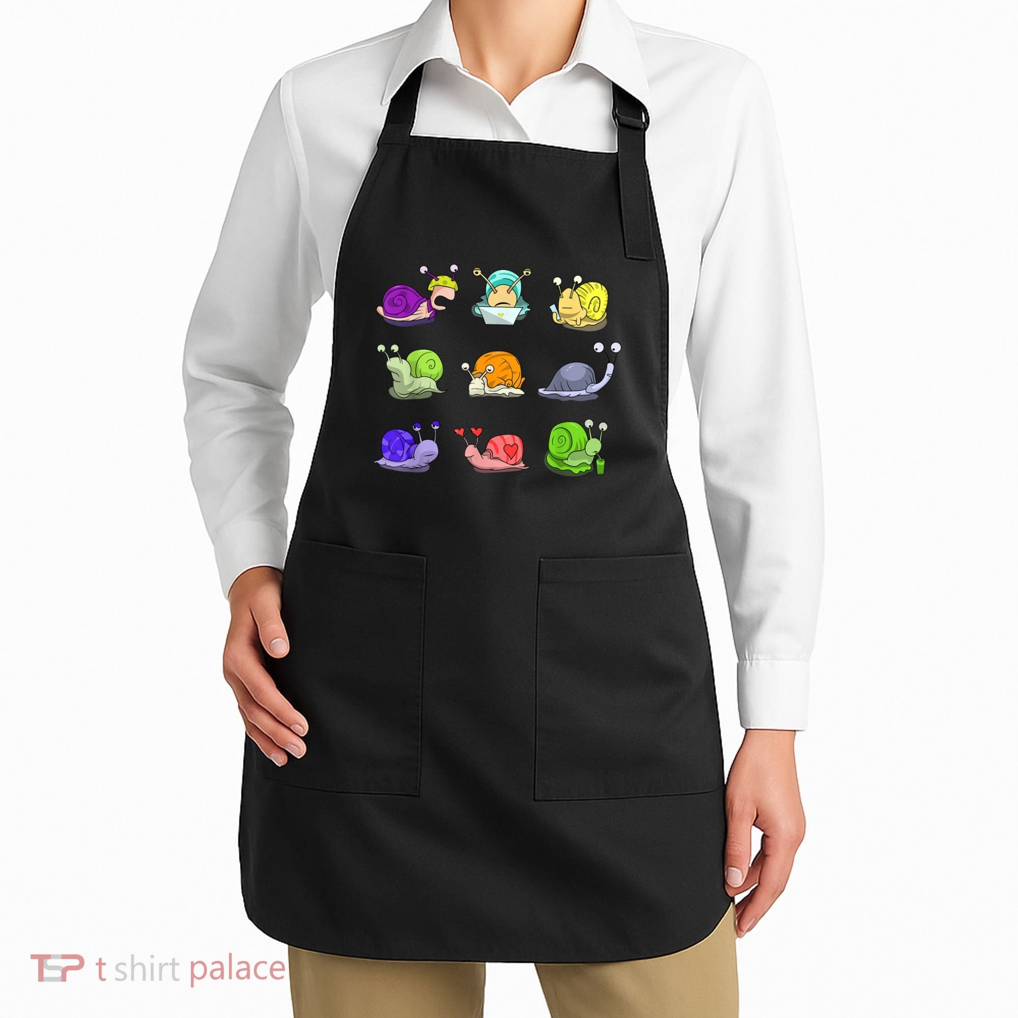 Funny Different Snails Gift Cool Shellfish Apron