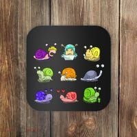 Funny Different Snails Gift Cool Shellfish Coaster thumb 0