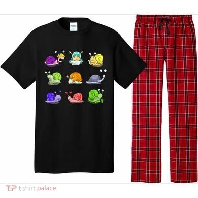 Funny Different Snails Gift Cool Shellfish Pajama Set