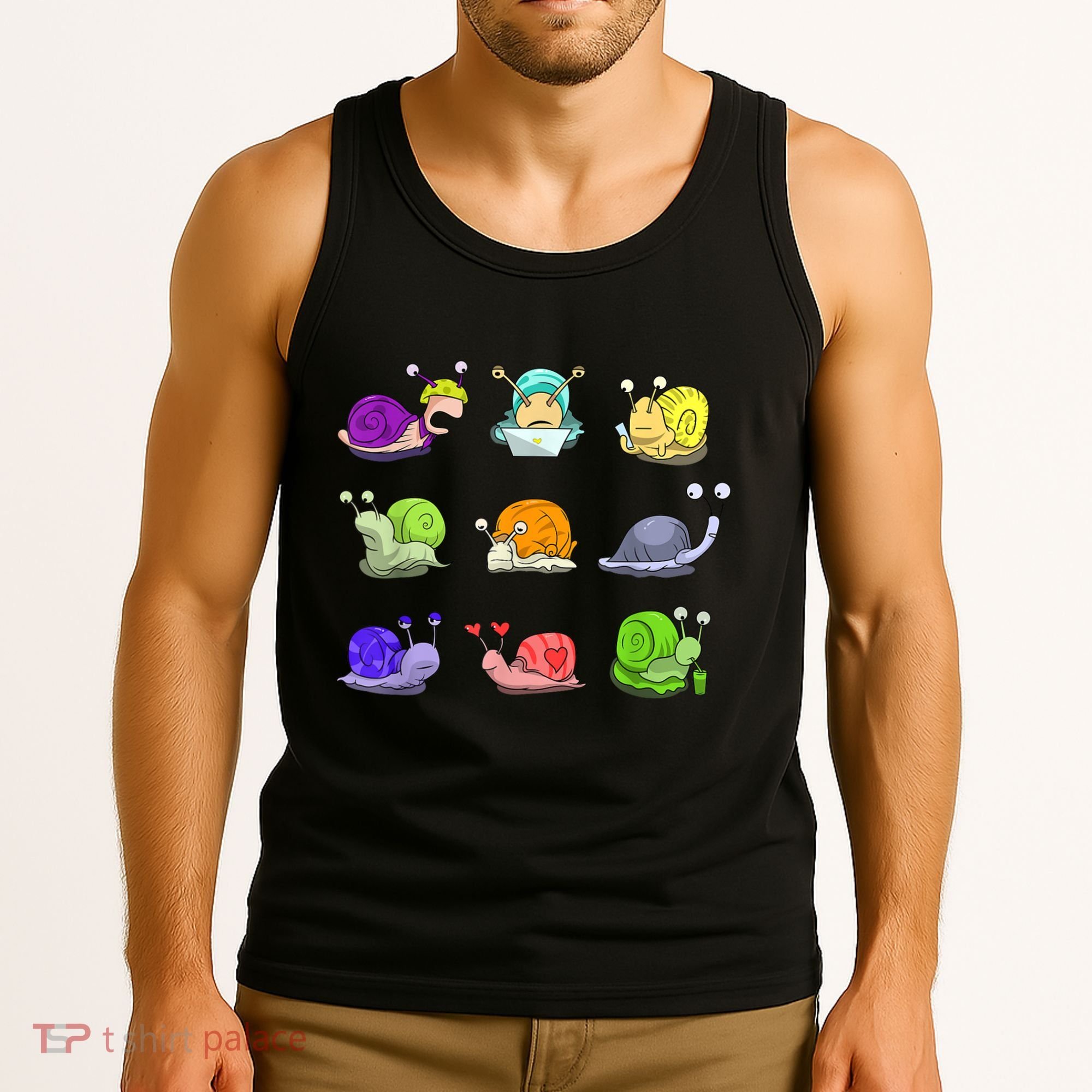 Funny Different Snails Gift Cool Shellfish Tank Top
