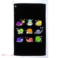 Funny Different Snails Gift Cool Shellfish Golf Towel thumb 0