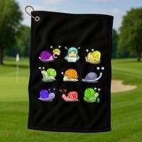 Funny Different Snails Gift Cool Shellfish Golf Towel thumb 1