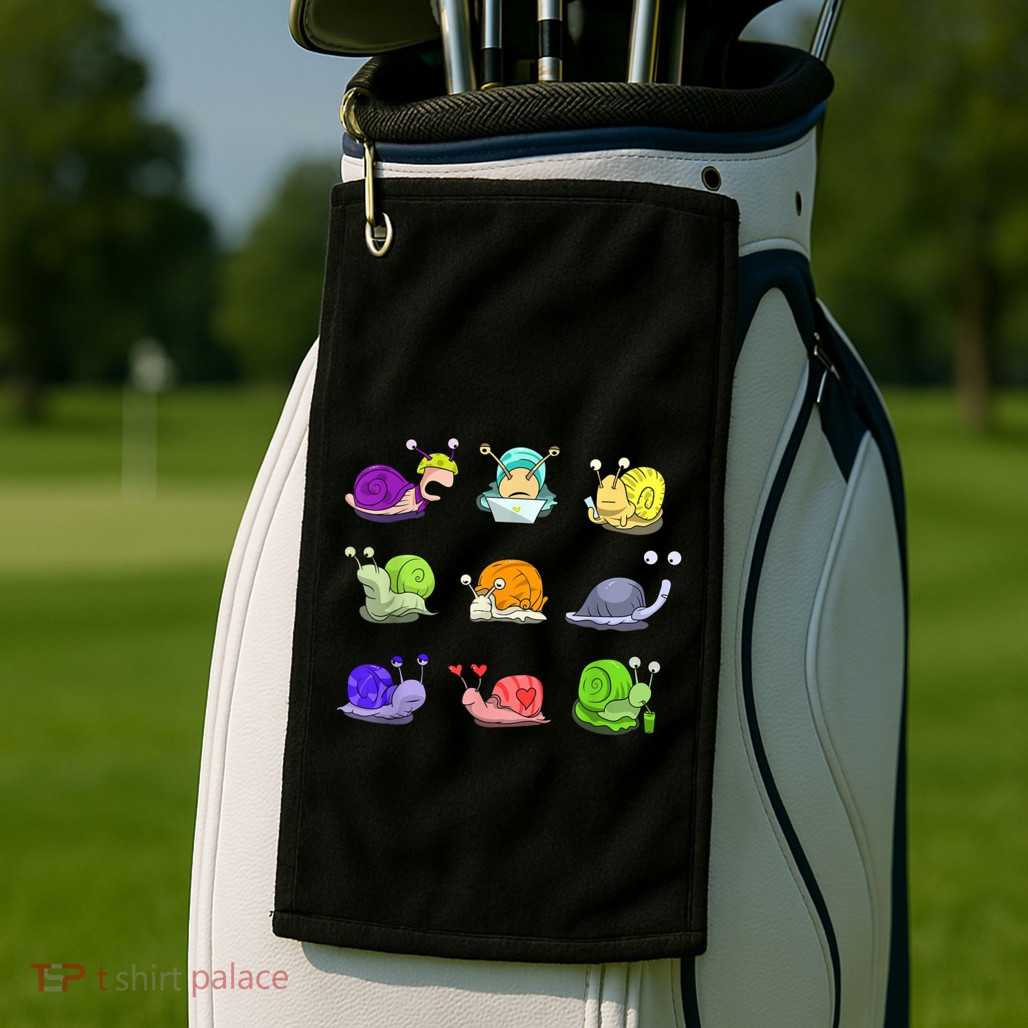 Funny Different Snails Gift Cool Shellfish Golf Towel