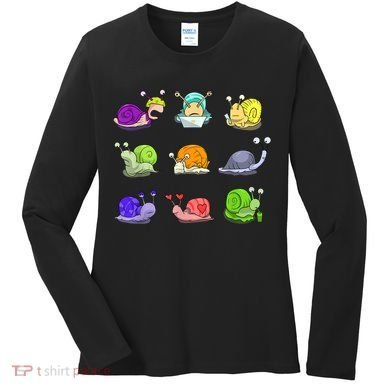 Funny Different Snails Gift Cool Shellfish Women's Long Sleeve Shirt