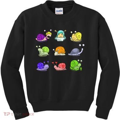 Funny Different Snails Gift Cool Shellfish Kids Sweatshirt