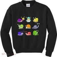 Funny Different Snails Gift Cool Shellfish Kids Sweatshirt thumb 0