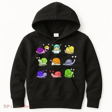 Funny Different Snails Gift Cool Shellfish Kids Hoodie