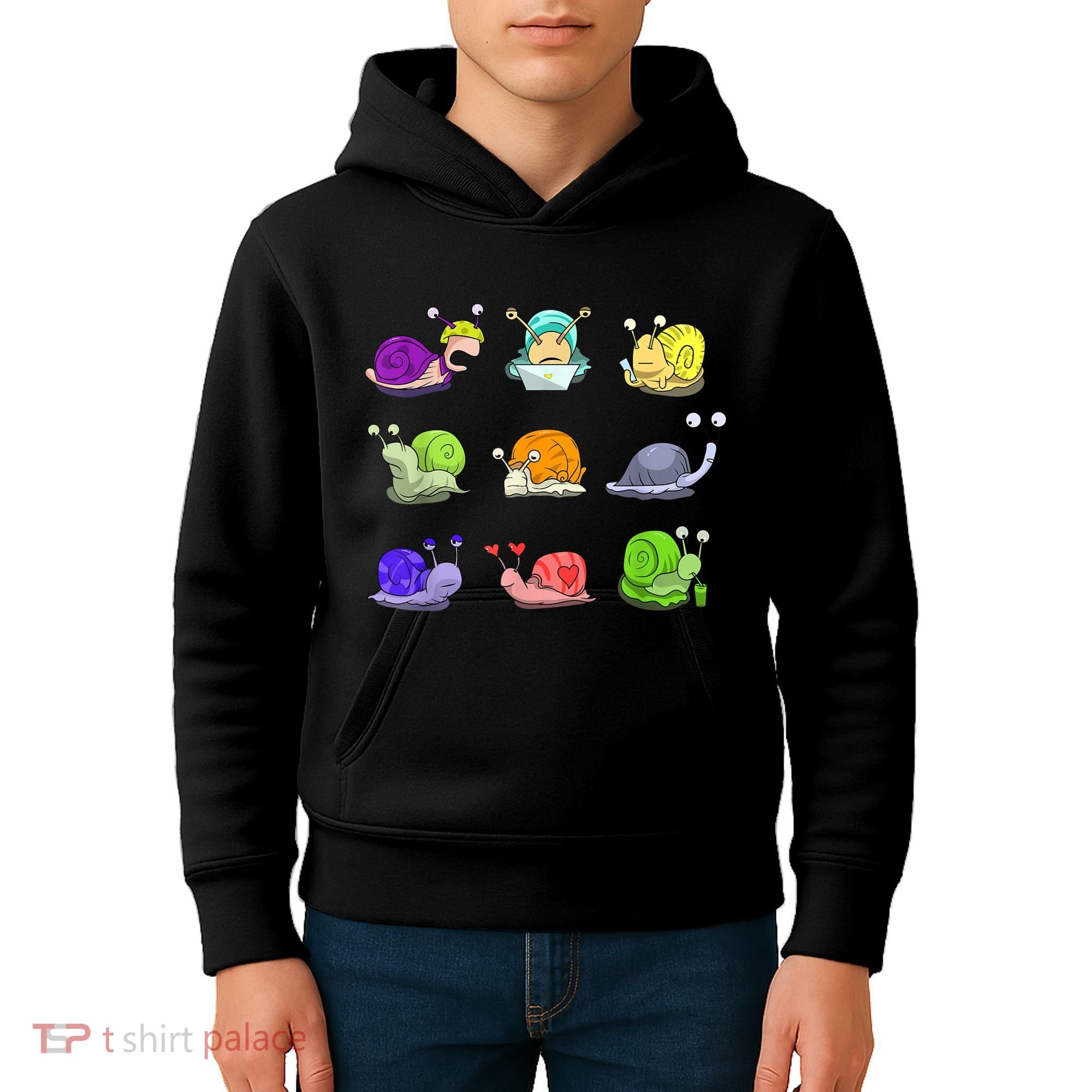 Funny Different Snails Gift Cool Shellfish Kids Hoodie