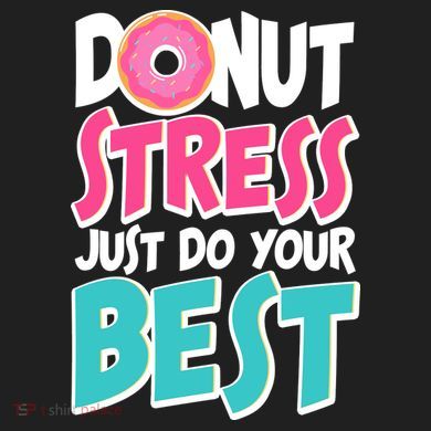 Funny Donut Stress Just Do Your Best School Testing Comfort Colors Boxy T-Shirt