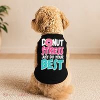 Funny Donut Stress Just Do Your Best School Testing Doggie Tank thumb 2