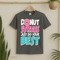Funny Donut Stress Just Do Your Best School Testing T-Shirt thumb 2