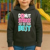 Funny Donut Stress Just Do Your Best School Testing Kids Hoodie thumb 3