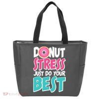 Funny Donut Stress Just Do Your Best School Testing Tote Bag thumb 0