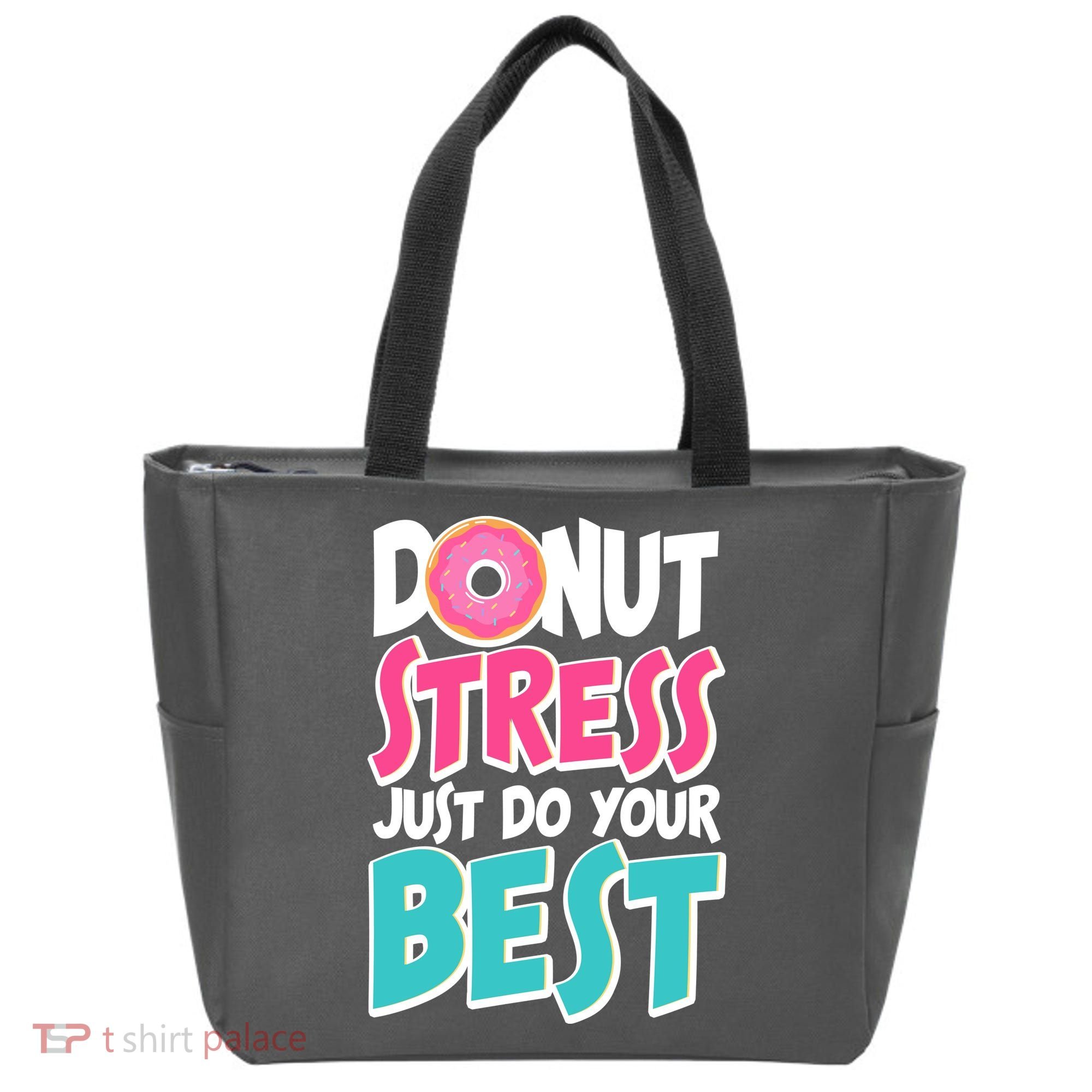 Funny Donut Stress Just Do Your Best School Testing Tote Bag
